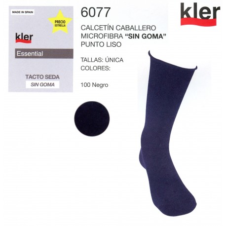 KLER 6077 - Calcetín caballero microfibra "sin goma"