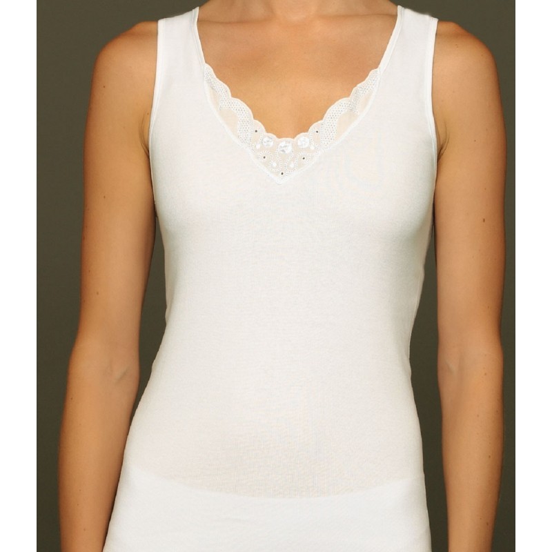 AVET 7505 ✓ Camiseta interior mujer bordado