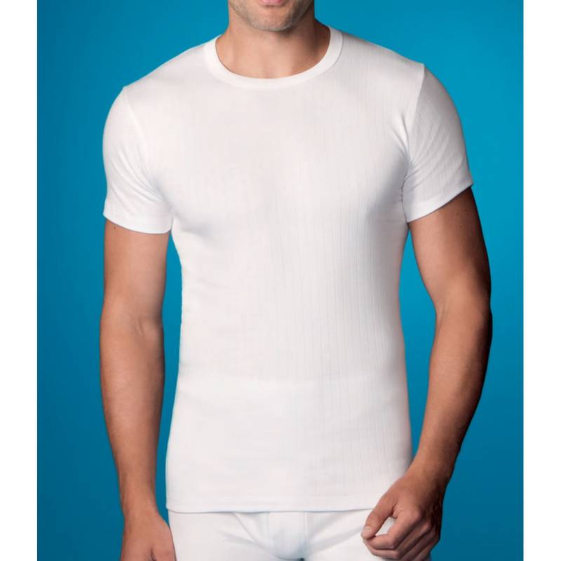 Camiseta interior térmica de hombre en color blanco de manga corta
