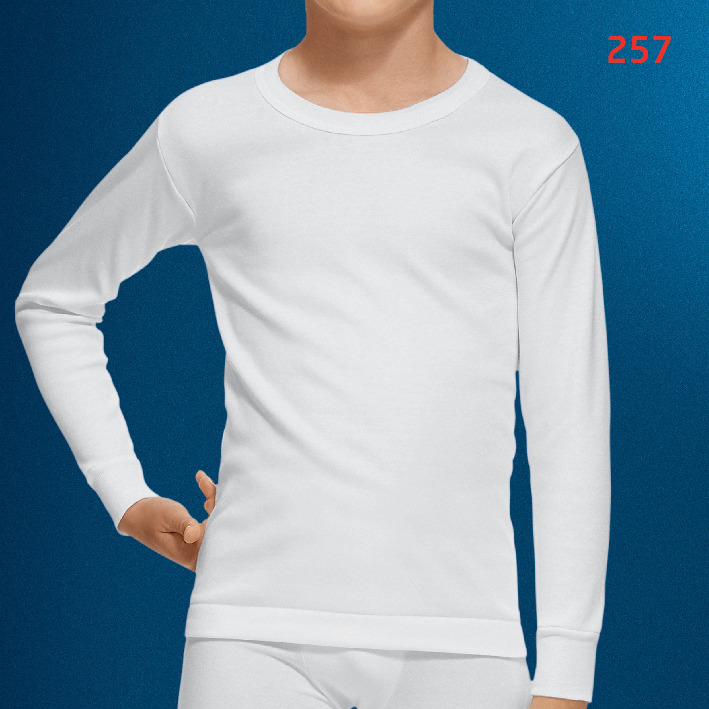 Camiseta interior niño termica MLarga Blanco